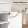 Modern Chest Of Drawers 5 Drawer Dresser With Adjustable Shelf Soft Close Door White