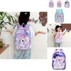 Cute Unicorn Pattern Lightweight Nylon School Backpack For Girls In Bright Colors