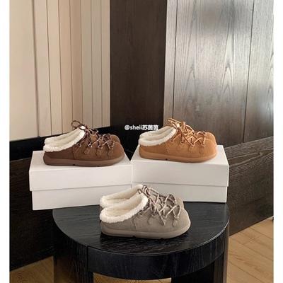 [] Ремешок мелкие картофелины~ Теплые ремешок толстоподошвенные овечьей шерсти тапочки женские сумка голова половина тапочки