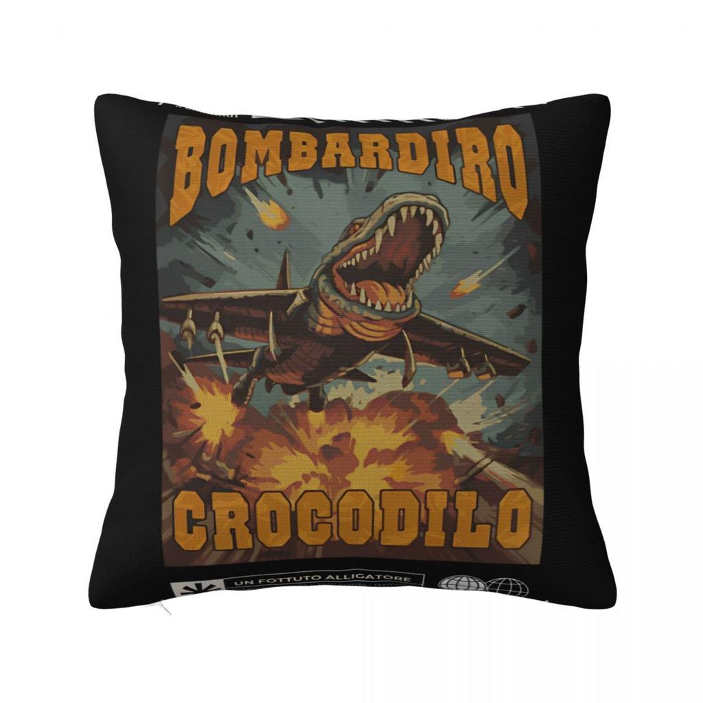 Брр Брр Патапим Итальянская Подушка-Гнилой Мозг Наволочка Полиэстер Чехол для Подушки Декор Мем Наволочка для Подушки-Пледа Домашняя Квадратная 40X40см