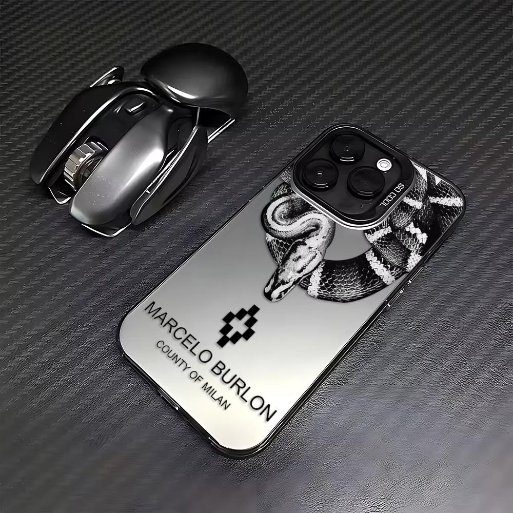 Стильный жесткий ПК чехол-бампер Marcelo Burlon для iPhone 7 8 Plus XR XS 11 12 13 14 15 16 17 Pro Max Чехол-оболочка Кожух