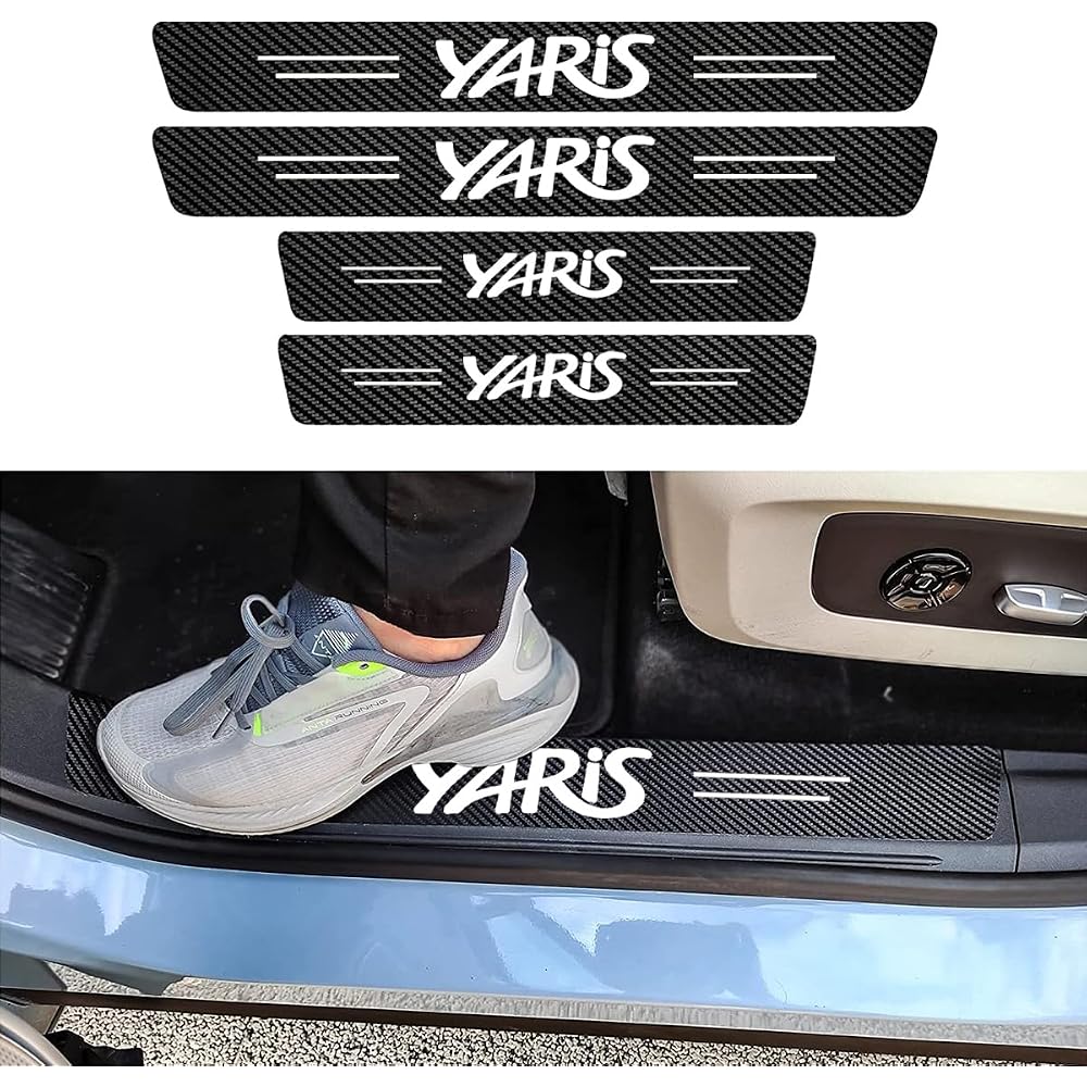 Yaris Side Step Guard Door Guard Sticker Leather Material Scratch Protection Set of 4