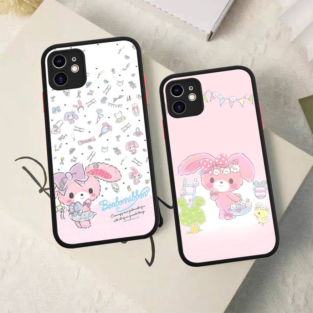 Cute Cartoon Bonbonribbon For IPhone 11 12 13 14 15 16 Pro Max Plus Matte Translucent Phone Cover