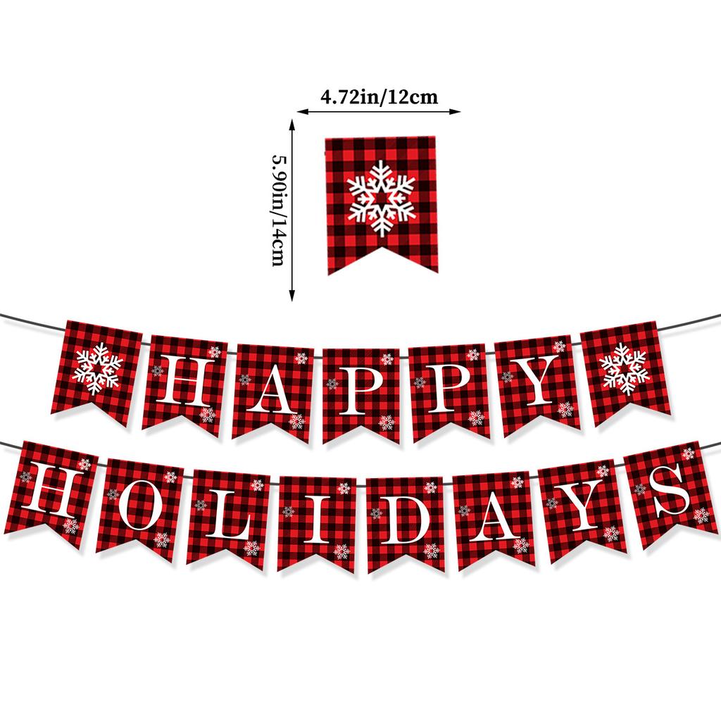 Christmas Decoration Snowflake Elk Plaid Letter Flag Spiral Balloon Set Customization