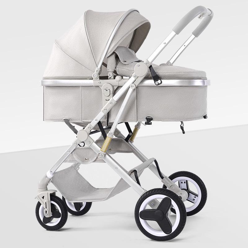 Конвертируемая коляска для новорожденного - Универсальная, Высокая посадка, Легкая, Двусторонняя, Дизайн со складыванием одной кнопкой.