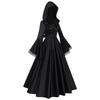 Gothic Hooded Medieval Long Dress Costume Halloween Witch Cosplay Stage Performance