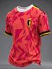 2026 Belgian Fans Football Training T-Shirt - 3D Print - Fashionable, Comfortable and Breathable - Family Clothing