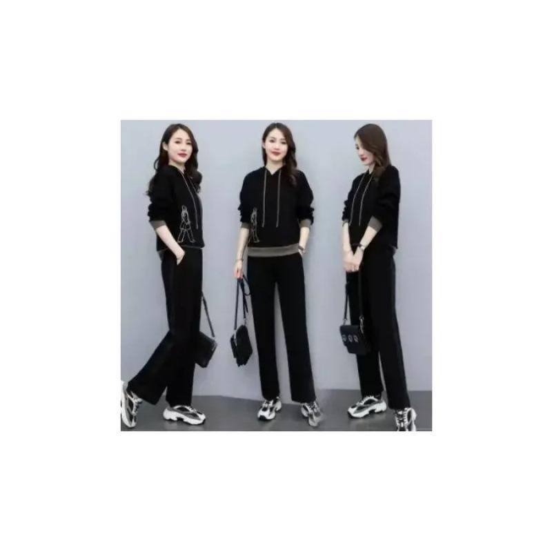 Спортивный костюм-тройка 2025 Весна-Осень, Свободный крой, Стройнящий, Повседневный – Модный, Омолаживающий и Трендовый