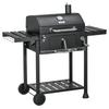 Adjustable Charcoal Pan Bbq With Thermometer And Warming Rack