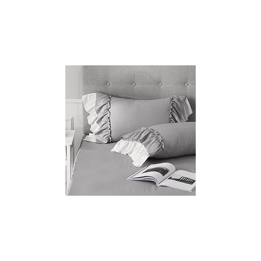 Ovege Single Bedding Set (3 Pieces): Duvet Cover, Bed Skirt, Pillowcases, Cute, Frilled, Stylish,