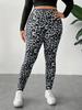 EZwear Женские эластичные леггинсы большого размера с леопардовым принтом