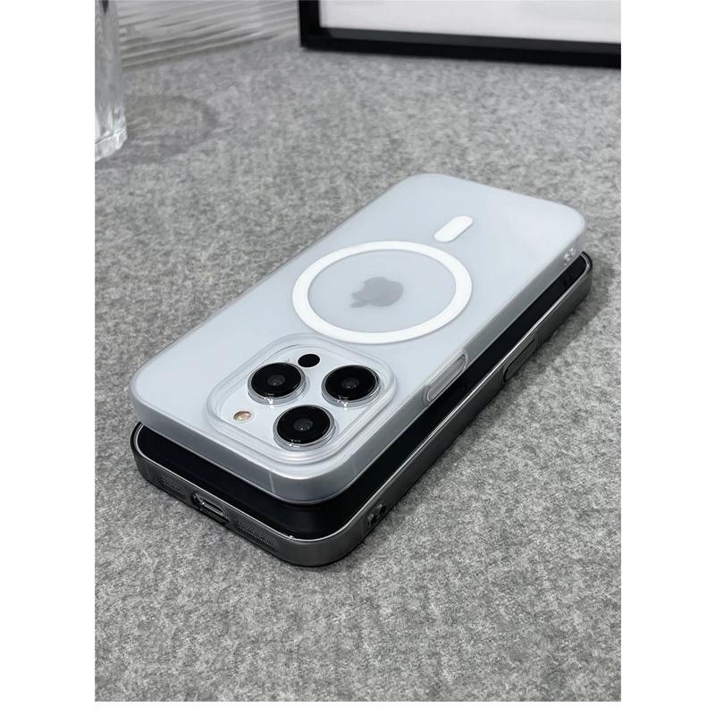 Роскошный ультратонкий матовый магнитный беспроводной зарядный прозрачный чехол для iPhone 16 15 14 Plus 13 16 Pro Max Magsafe ударопрочный жесткий защитный чехол для ПК