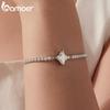 BAMOER 2CT Four-Leaf Clover Moissanite Bracelet 925 Sterling Silver Adjustable Wrist Link Lucky Chain for Women