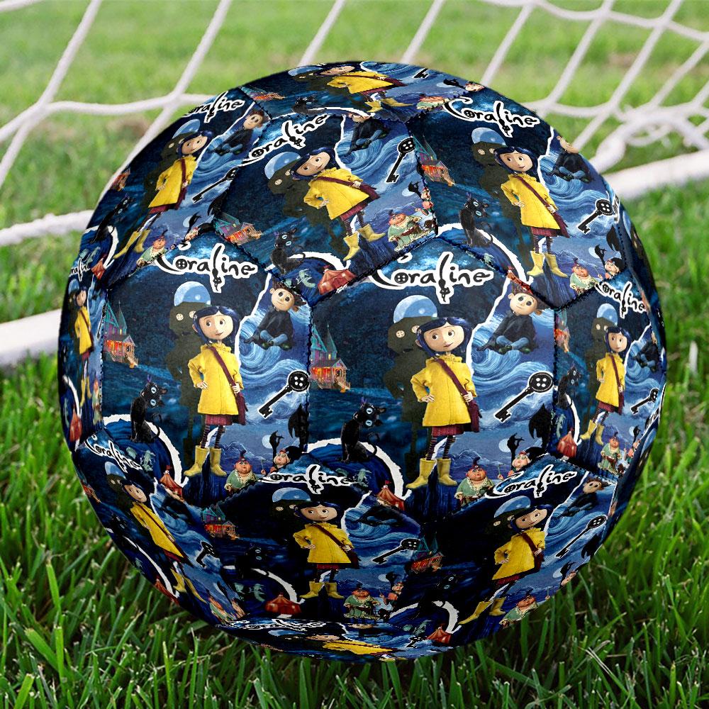 Coraline Print Size 5 Soccer Ball, Standard Match Football for Sports Game and Team Practice, Ideal Gift for Soccer Fans