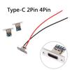 USB-разъем Type-C 2Pin 2P 4P водонепроницаемый полосовой паяный соединительный разъем для зарядки USB-разъем Type C