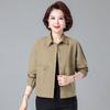 Women's Spring and Autumn Standing Collar Casual Jacket Short Slim Top Loose Comfortable Button Jacket