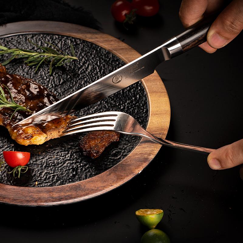 YARENH Steak Knives Premium Straight-Edge Ultra-Sharp Germany 1.4116 Stainless Steel Steak Knife Set Dinner Knives Cutlery Set Gift Set