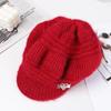 Однотонный зимний головной убор Ветрозащитная шерстяная шапка Шапка-ушанка Вязаная шапка Плюшевая шапка