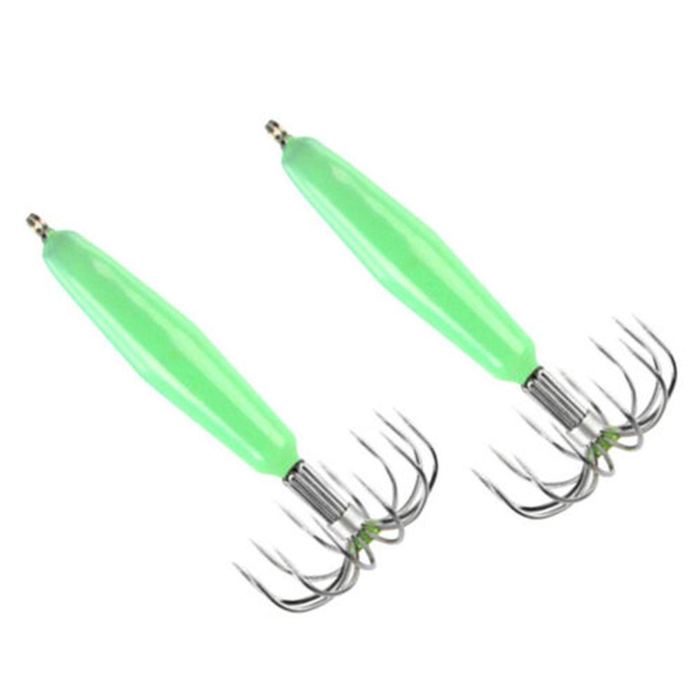 HOT Luminous Jigs Sleeve-fish Squid Hook Fishing Tackle Wood Shrimp Lures Octopus Bait