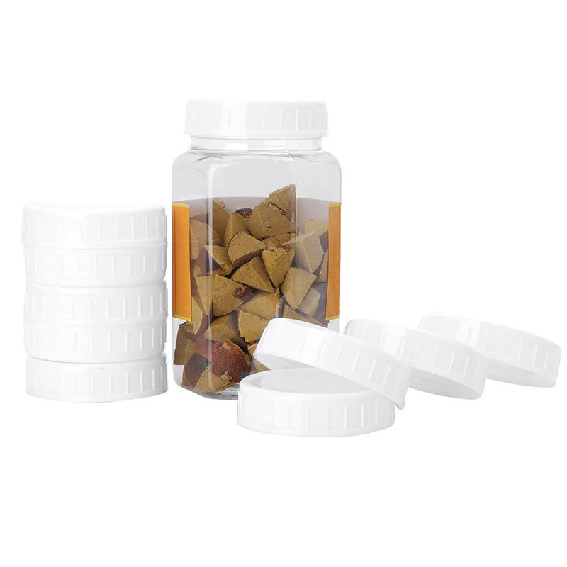 10Pc White Mason Canning Drinking Jars Lid 70Mm/86Mm Inner Diameter Plastic Covers Unlined Ribbed Lids Storage Caps Replacements