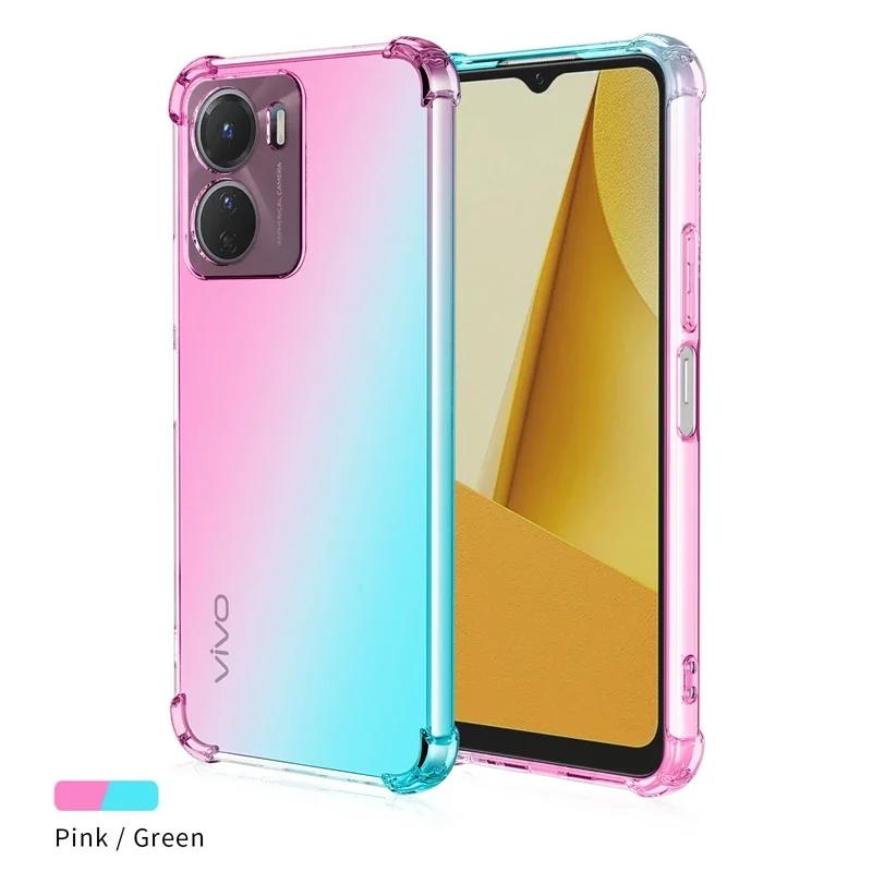 Ударопрочный градиентный чехол-подушка из ТПУ для Vivo Y36 Y78 Y100 Y02 Y16 Y22 Y02S Y3 Y30 Y77 Y G 4G Защитная крышка Funda Coque