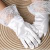 1Pair Polyester Thin Gloves Short Lace Sweet Princess Bow Mittens Girls Wedding Party