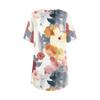 Women's Fashion Large Size Round Neck Short Sleeve Casual Print Loose Pullover Top