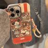 Cute Red Checkered Puppy for 17promax Phone Case for Apple for IPhone16 3D Cartoon 13 Lanyard 14 Hard