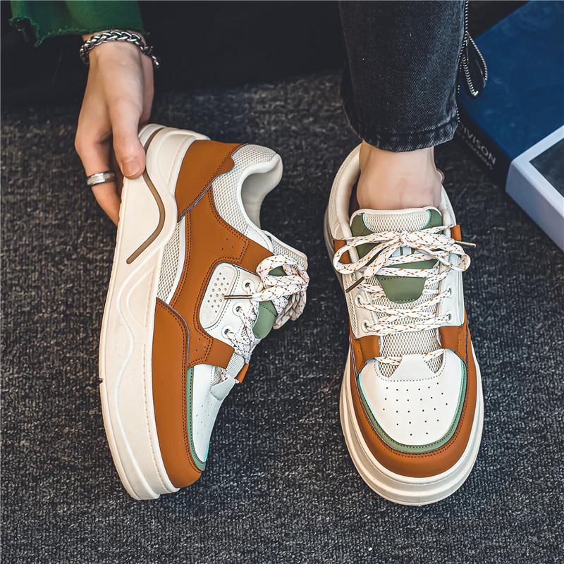 Sneaker Loafers Casual Shoe Men's Casual Shoes Sports and Leisure Men's Autumn Sneakers Skateboard Leather Shoes Mid-top New