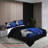 3-piece down duvet cover with modern leopard blue rose pattern print (1 duvet cover+2 pillowcases, no core) bedding set