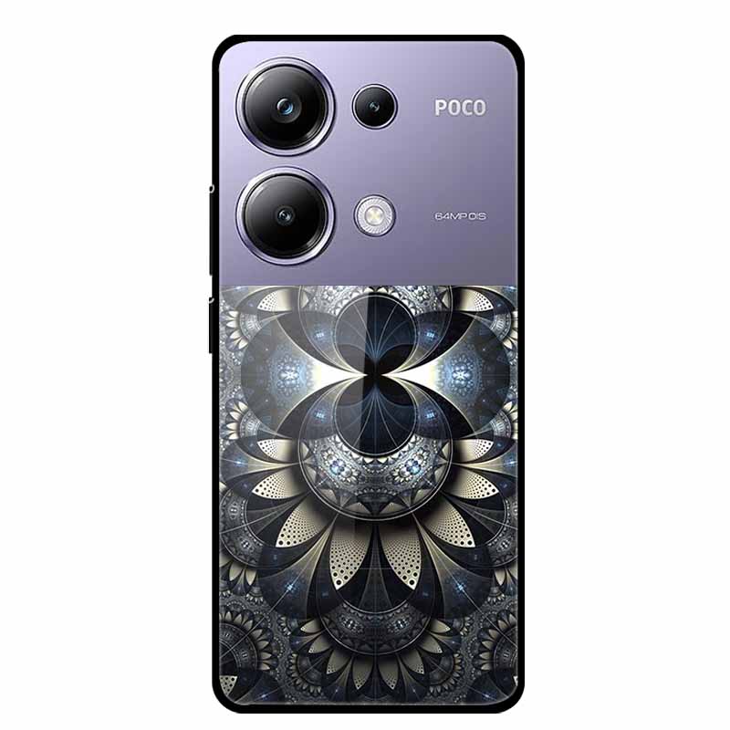 Чехол-накладка для Poco M6 Pro СтеклоЗакаленное Стекло Чехол Жесткая Задняя Панель Защита для Xiaomi Poco P oco M 6 Pro 6.67" Цветные Чехлы для Телефона