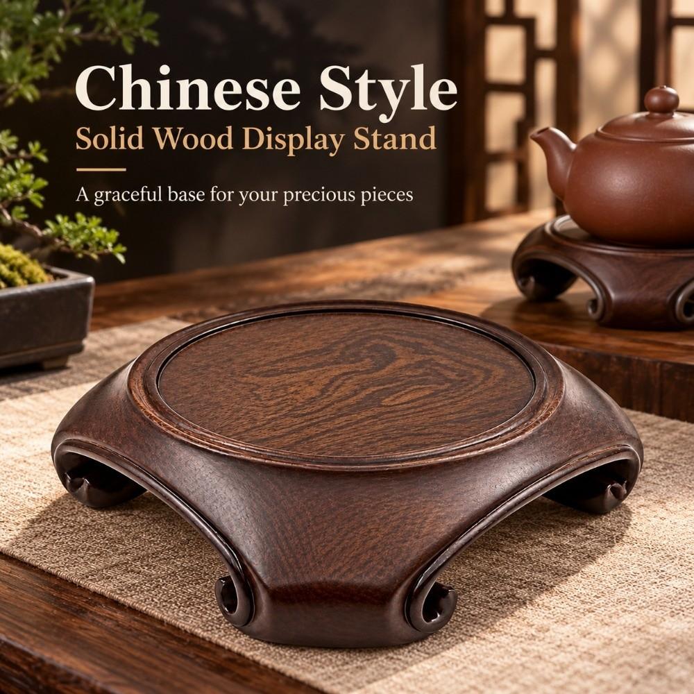 Solid Wood Display Pedestal Base Teapot Stand Display Base Rack Wooden Display Stand Garden
