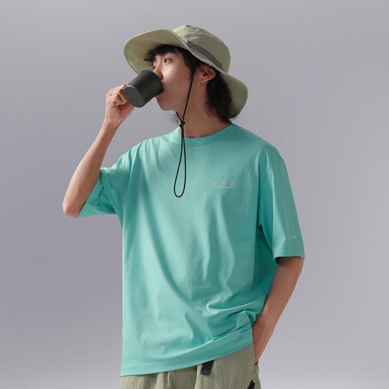 Футболка унисекс с круглым вырезом Li Ning CF Ice Silk Quick Dry Cool Feeling, цвет керамический зеленый ATSU779-4