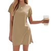 Women's Coverups Short Sleeve T-Shirt Dress Casual Side Slit Loose Fit Knee Length Beach Dress