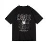 2025 Summer's New Acdc Band-themed Printed Graphic T-shirts for Men and Women Short-sleeved T-shirts High-quality Streetwear