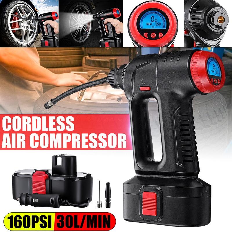 12V 160PSI Cordless Air Compressor Portable Tire Inflator Auto Hand Held Air Pump Digital LCD Rechargeable for Car Bike
