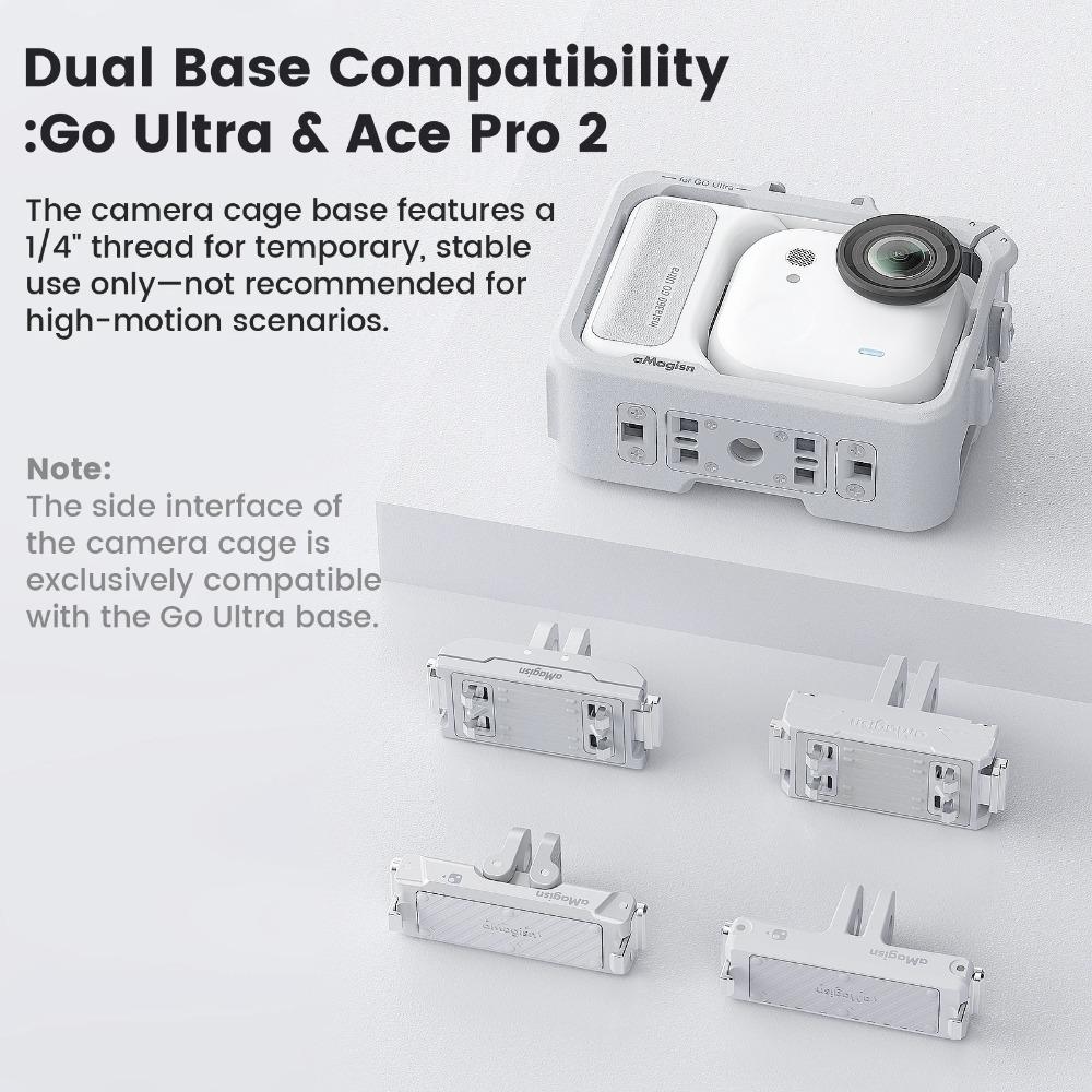 aMagisn Camera Frame Cage for Insta360 GO Ultra , Horizontal & Vertical Protective Plastic Cage Camera Accessory For Go Ultra