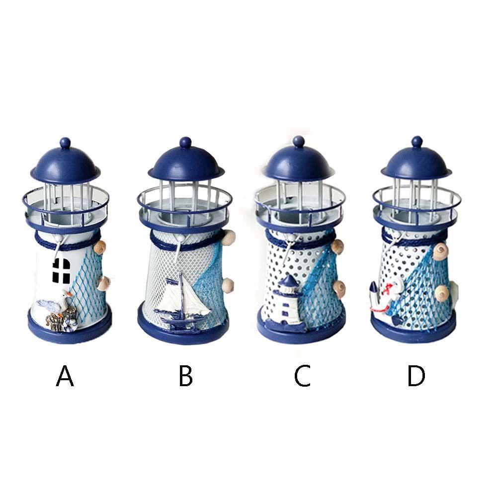 Vintage Creative Table Party Lighthouse Home Decor Candle Stand Candlestick Candle Holder Mediterranean Tower