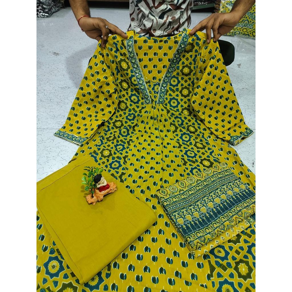 Красивый дизайнерский хлопковый комплект курти, брюк и дупатты, индийский женский сальвар-камиз VF-20254a