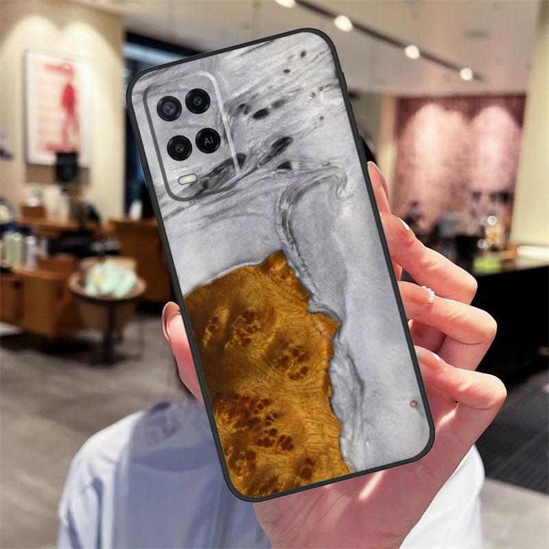 Деревянный кейс из смолы для Oppo A40 A60 A80 A18 A38 A58 A78 A98 A16 A76 A96 A15 A17 A77 A74 A94 A54 A57S Чехол