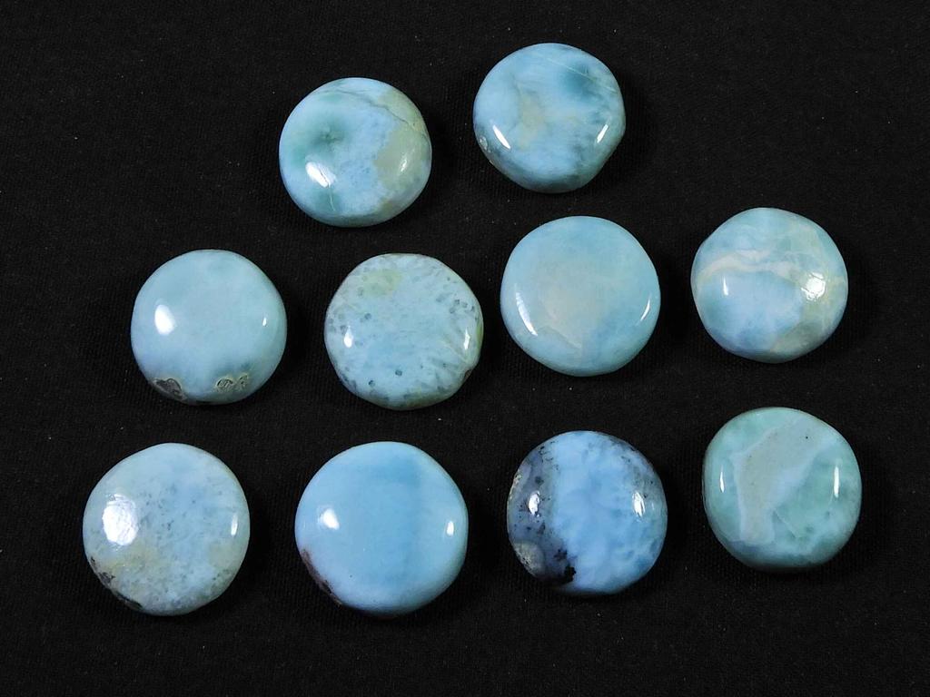 13X13MM натуральный голубой ларимар круглый кабошон драгоценный камень россыпью 10 шт. лот 80 карат. RQ-1736