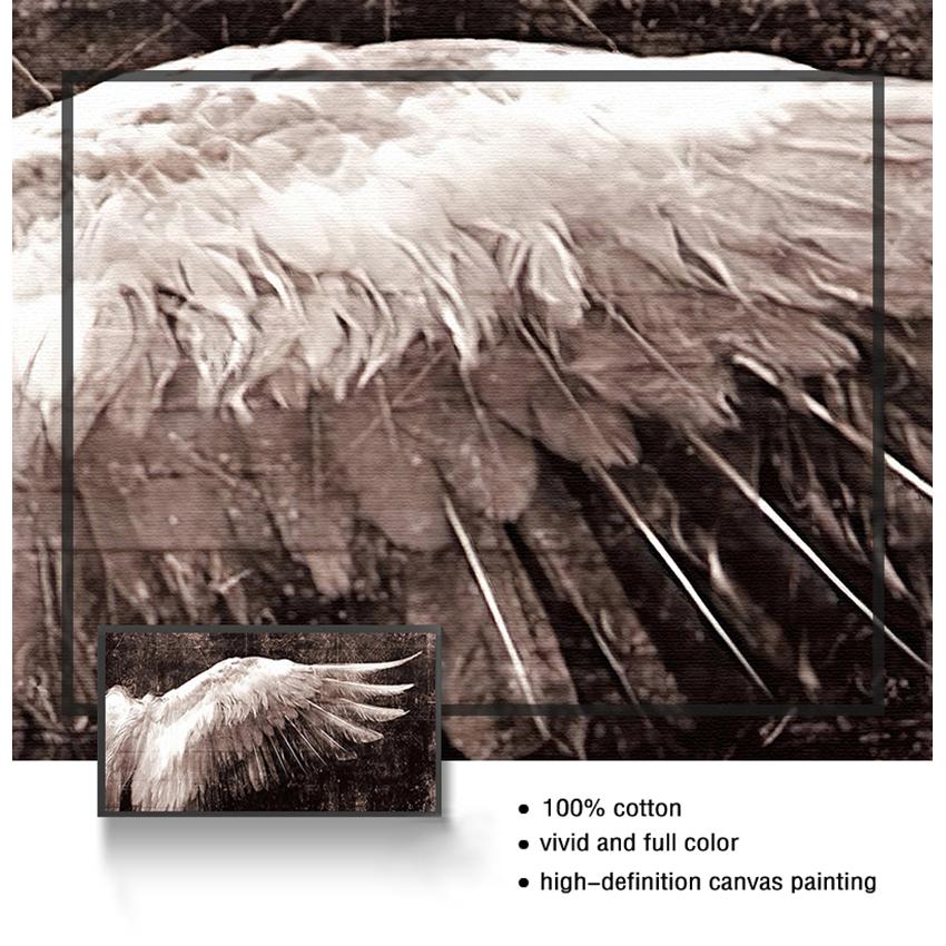 Картины Крылья Поп-Арт Настенная картина для гостиной Крылья ангела Старинные настенные постеры и принты Черно-белые настенные художественные холсты