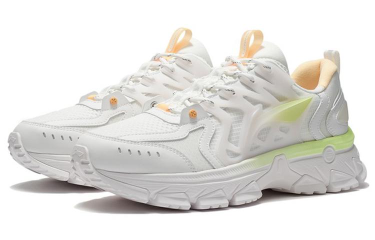 Men's Sneakers Li-Ning Li Ning Lingfeng Trendy Cushioning Rebound Low top Running Shoes Men's Champagne White
