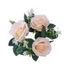 Artificial Rose Wreath Candle Ring Pillar Candle Holder Spring Green Leaves Flower Garland Home Wedding Party