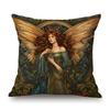 Renaissance Retro William Morris Style Beautiful Lady Girl Flower Floral Classic Home Decoration Sofa Pillow Case Cushion Cover