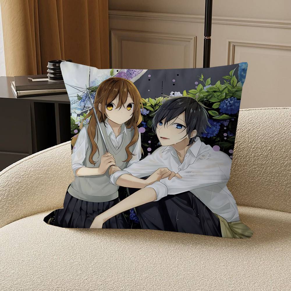 Anime H-Horimiya Cushion Cover Inches Farmhouse Decor Home Throw Pillow Covers for Couch Decorations
