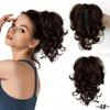 Накладные волосы с зажимом в виде хвостика, короткие вьющиеся волосы, натуральный волнистый синтетический парик для женщин, ежедневное использование, парик с хвостиком
