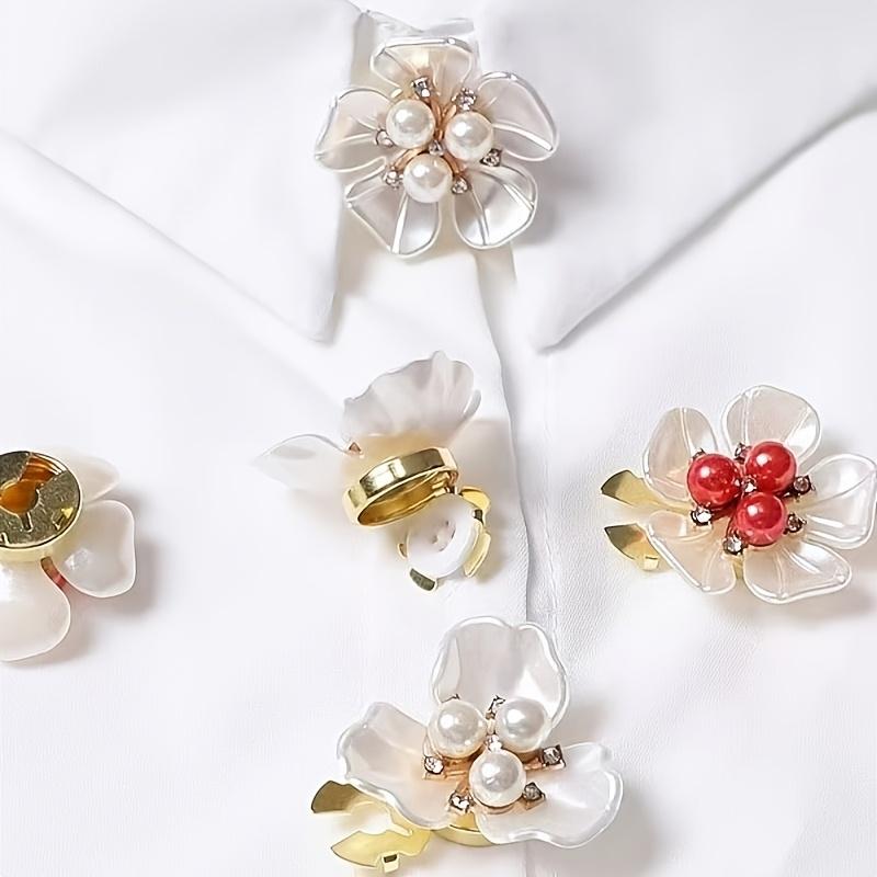 4Pcs Shirt Decorative Button Cover, Fashionable Button Accessories, Send Ladies Elegant Flower Decoration for Dresses