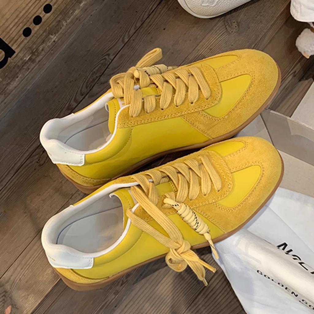 Виноградная мать того же стиля немецкие тренировочные туфли женские на шнуровке цветные круглый носок универсальные удобные повседневные спортивные туфли женские кожа кабан