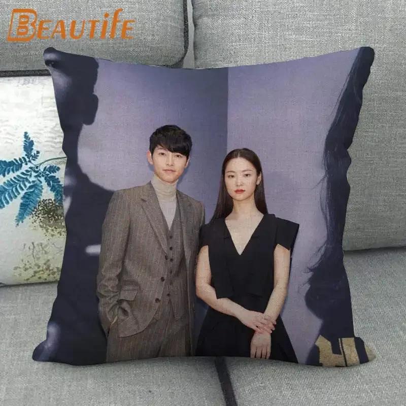 45X45 см Vincenzo Song Joong Ki KPOP наволочка с квадратной молнией, хлопковая льняная ткань, наволочки для спальни, дома, декоративный подарок